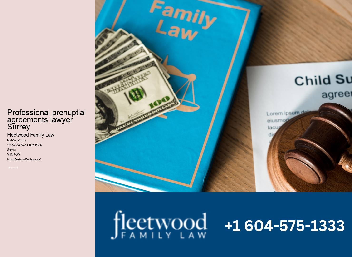 Professional prenuptial agreements lawyer Surrey Family Legal Services Provider