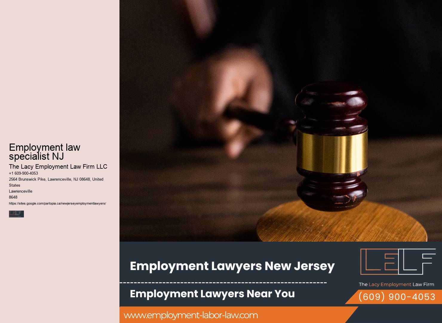 Legal representation for wrongful termination NJ