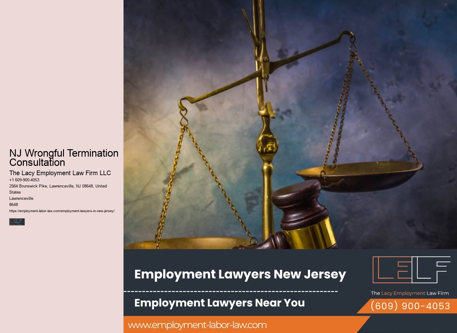 NJ Wrongful Termination Consultation Employment Law Advice